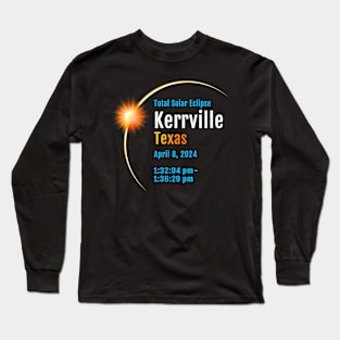 Kerrville Texas Tx Total Solar Eclipse 2024 1 Long Sleeve T-Shirt